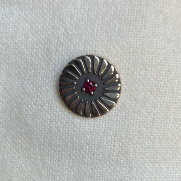 James Avery 14K Yellow Gold Ruby Tie Tack Pin Pendant - Picture 2 of 13